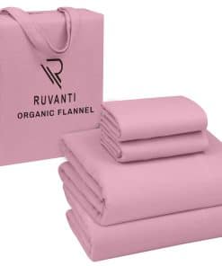 Juego de sábanas de franela orgánica -Rosa Novia