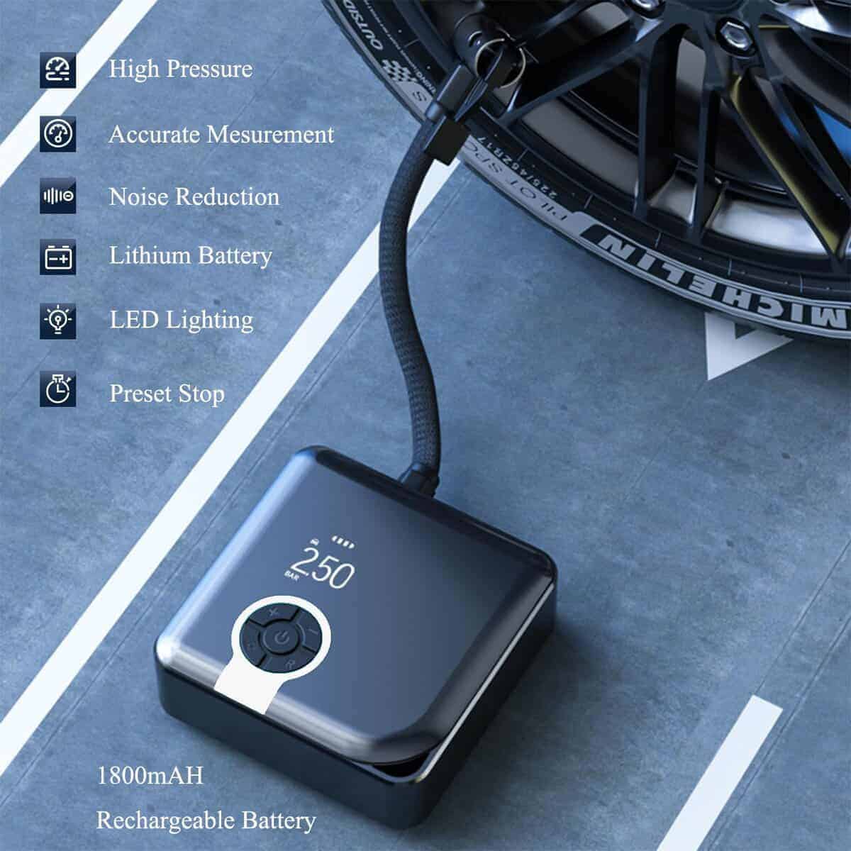 Compresor de aire portátil Zannful Tire Inflator, Bomba de - Imagen 5