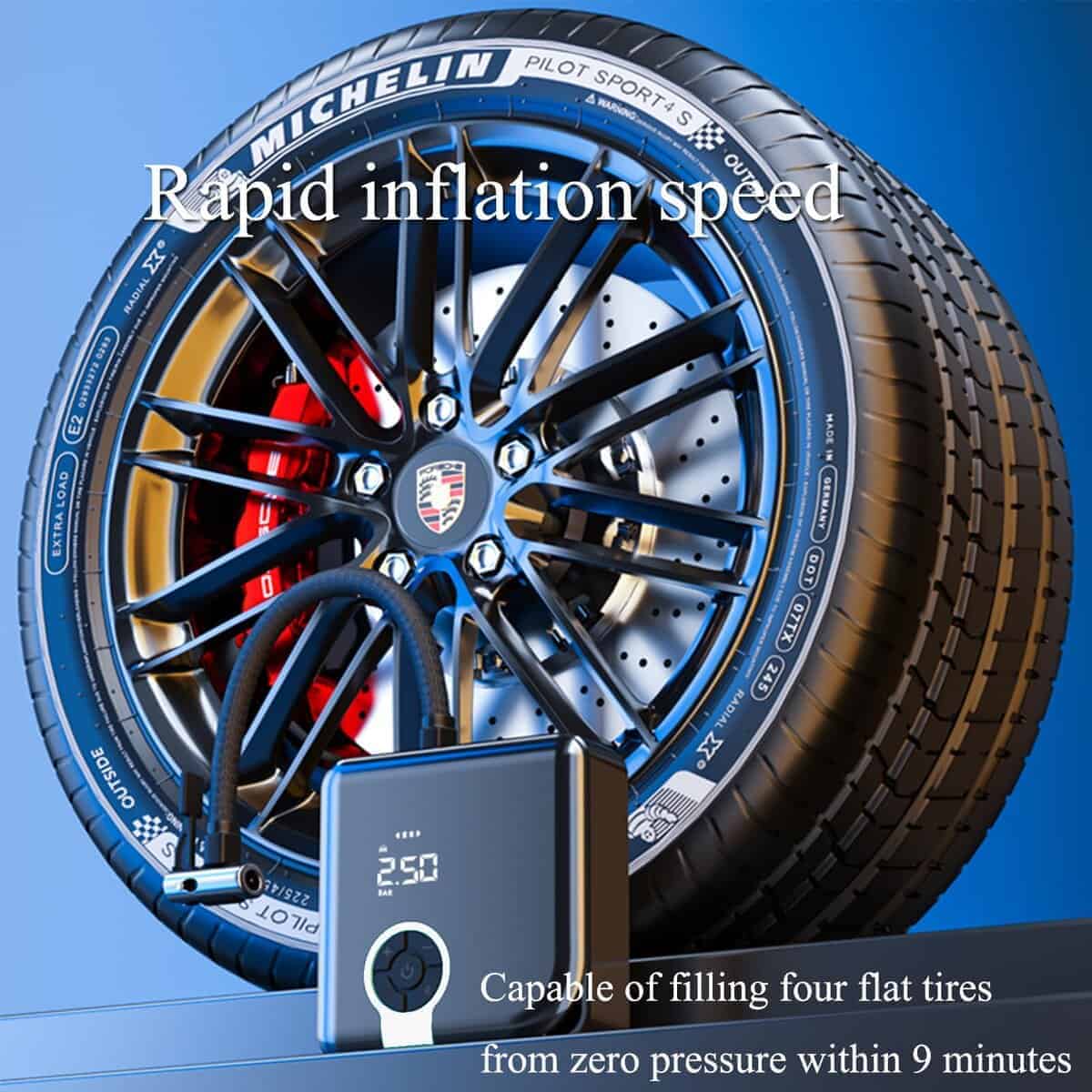 Compresor de aire portátil Zannful Tire Inflator, Bomba de - Imagen 8