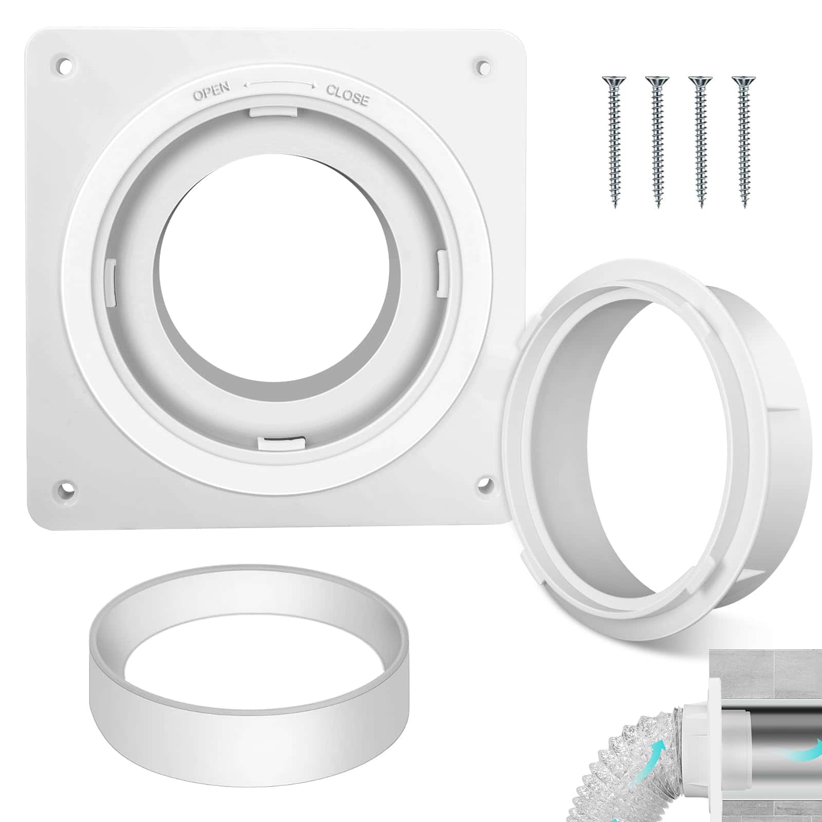 Placa de Pared para Salida de Secadora, Kit de Conector