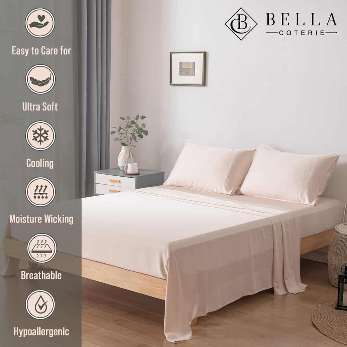 Bella Coterie Luxury Bamboo King Size Flat Sheet | 100% - Imagen 3
