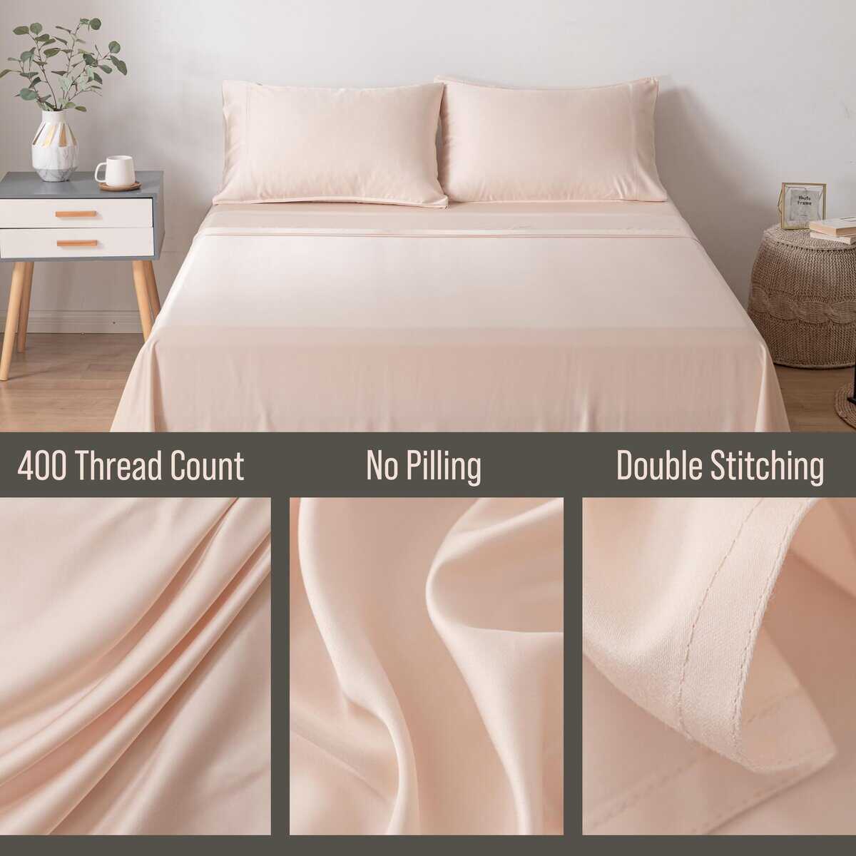 Bella Coterie Luxury Bamboo King Size Flat Sheet | 100% - Imagen 4