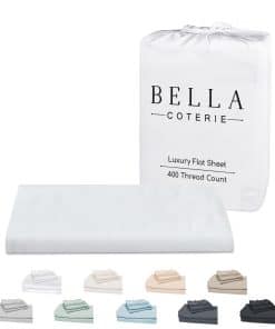 Sábana Plana de Bambú de Lujo Bella -Blanco