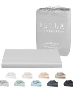 Sábana Plana de Bambú de Lujo Bella -Gris Niebla