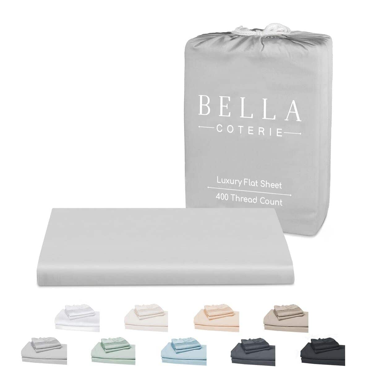 Sábana Plana de Bambú de Lujo Bella -Gris Niebla