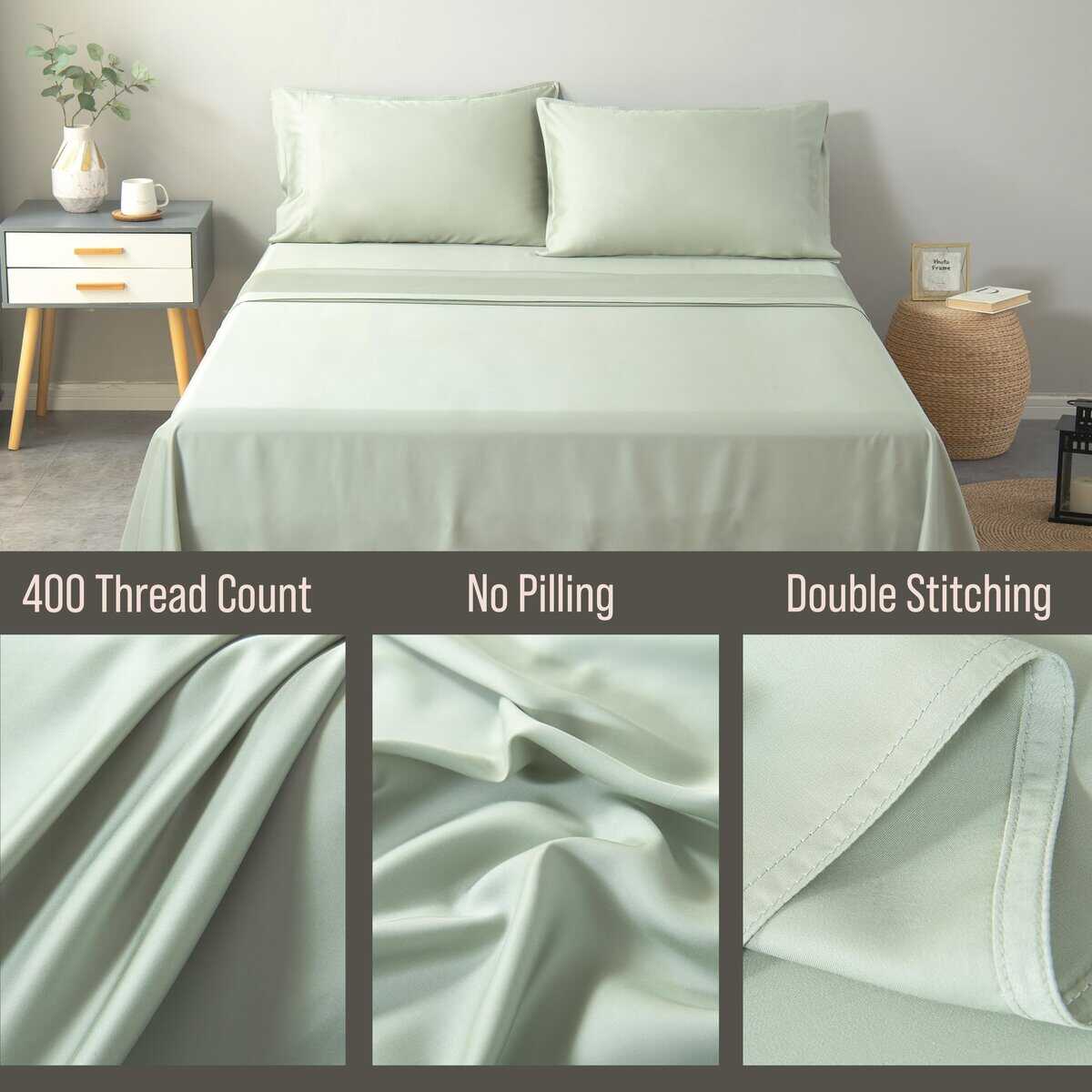 Bella Coterie Luxury Bamboo Queen Size Flat Sheet | 100% - Imagen 4