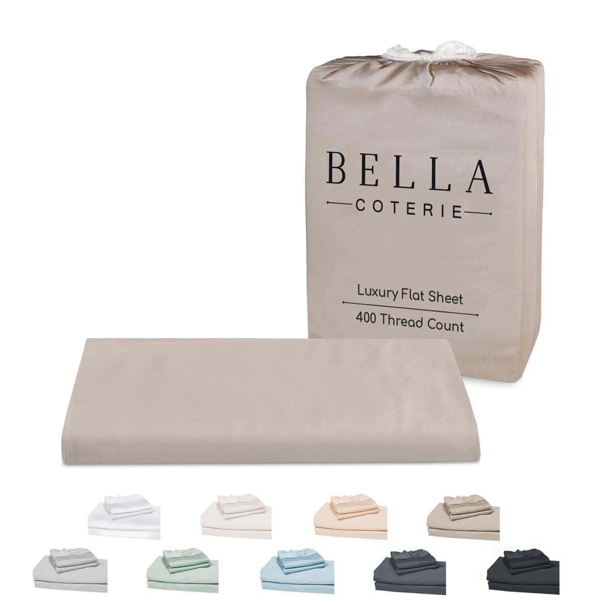 Sábana Plana de Bambú de Lujo Bella Coterie -Dune