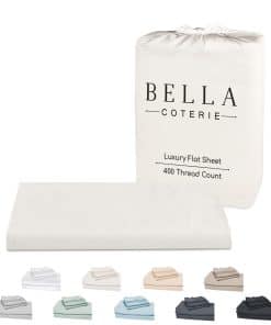 Sábana Plana de Bambú de Lujo Bella Coterie -Marfil