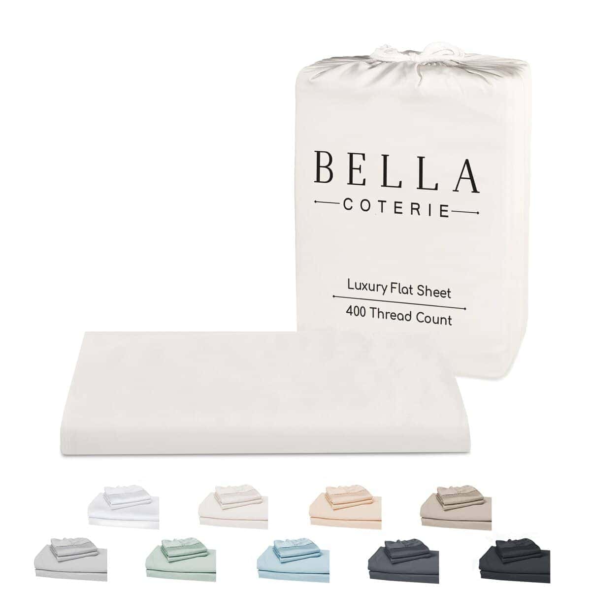 Sábana Plana de Bambú de Lujo Bella Coterie -Marfil