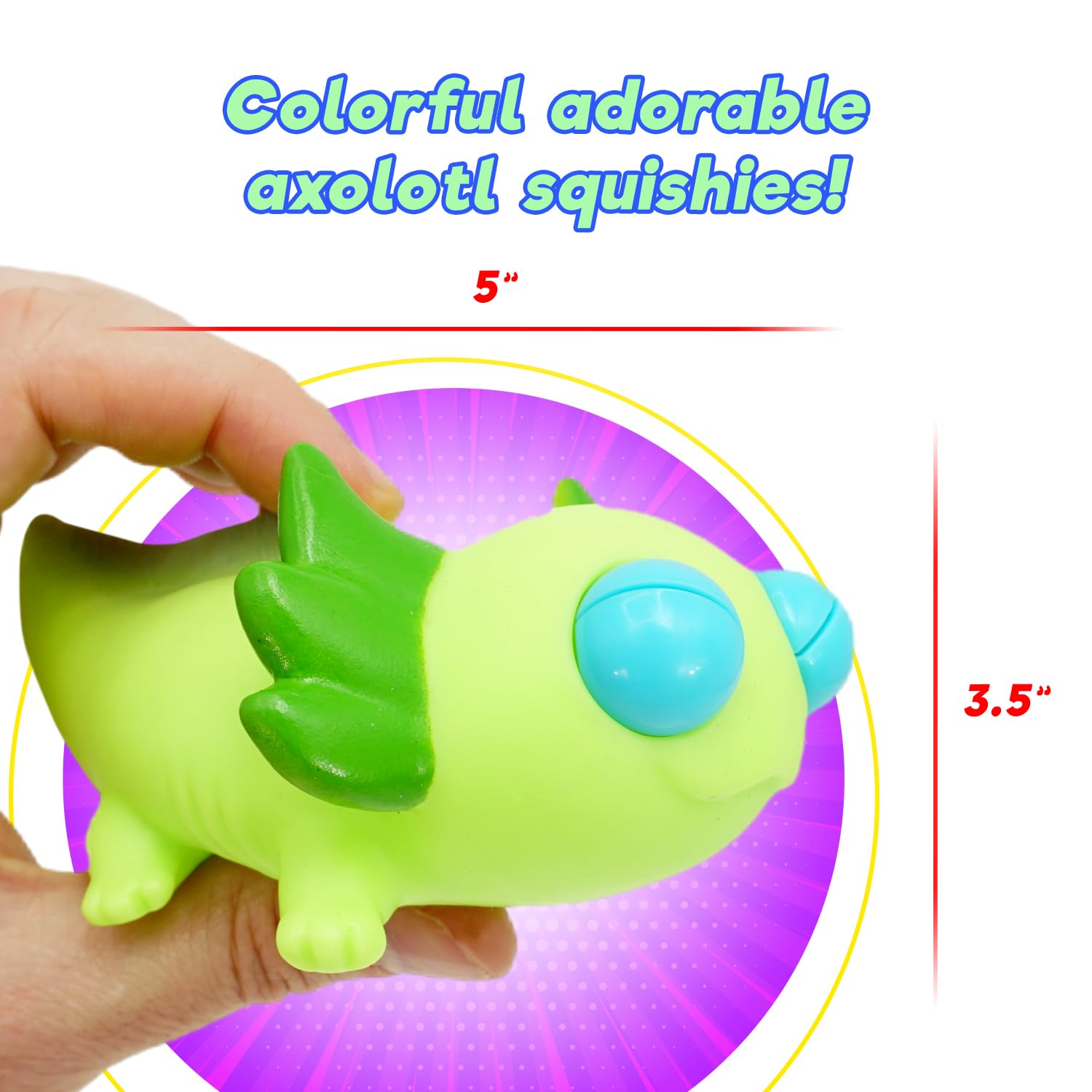 JA-RU Squeezy Pop-Eyes Axolotl Toy (12 Unidades Variadas) - Imagen 7