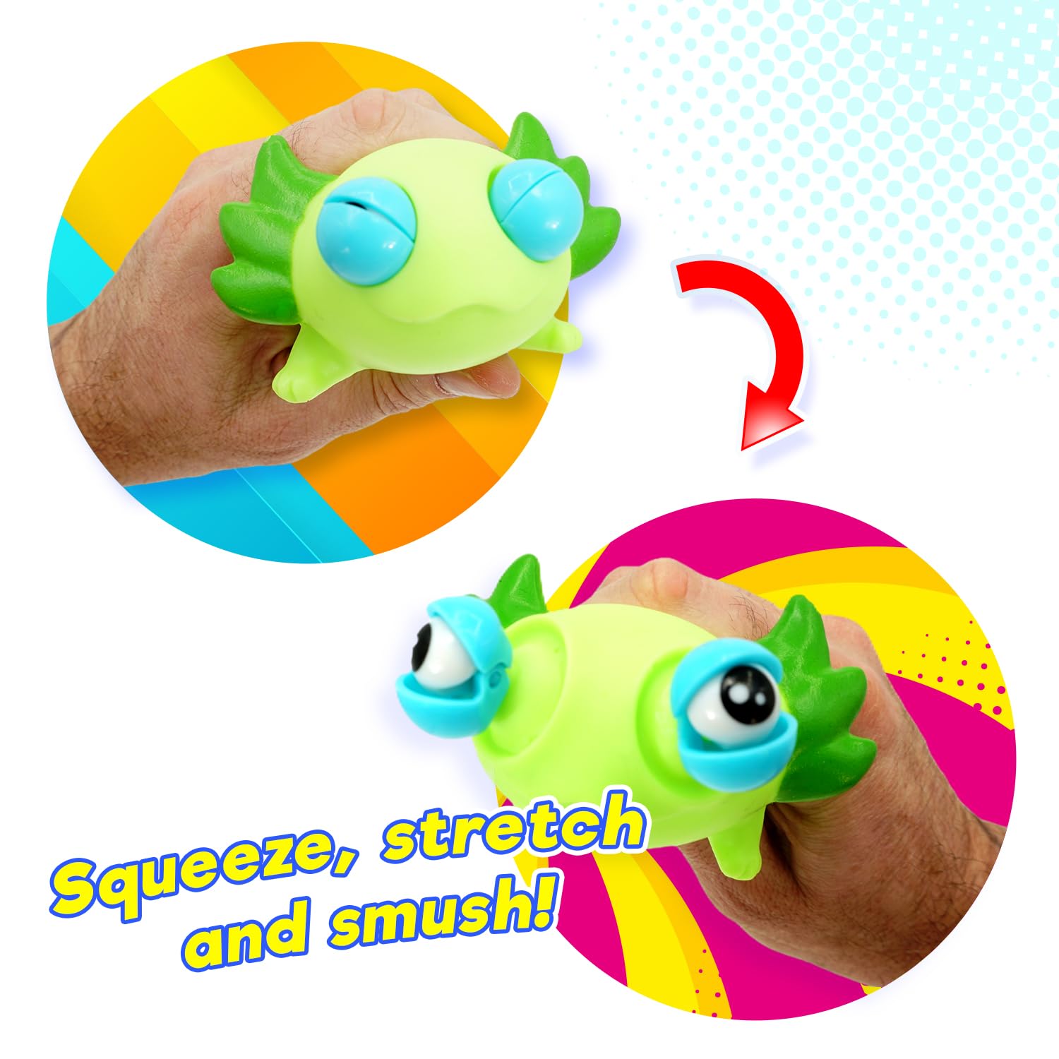 JA-RU Squeezy Pop-Eyes Axolotl Toy (12 Unidades Variadas) - Imagen 4
