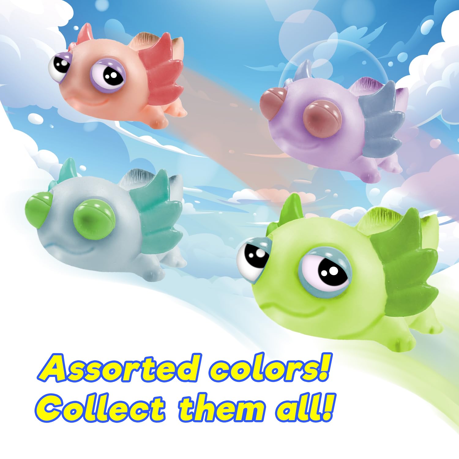 JA-RU Squeezy Pop-Eyes Axolotl Toy (12 Unidades Variadas) - Imagen 3