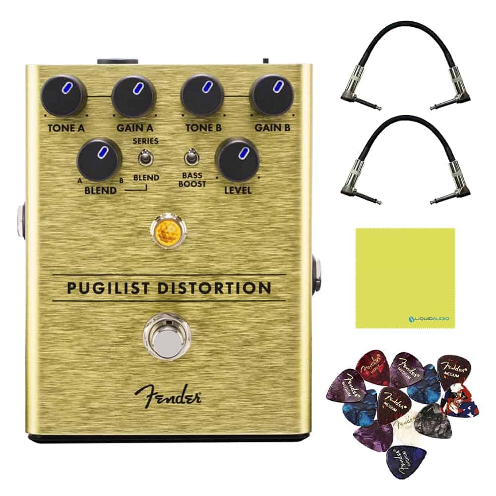 Pedal de Efectos de Distorsión Fender Pugilist Bundle con 2