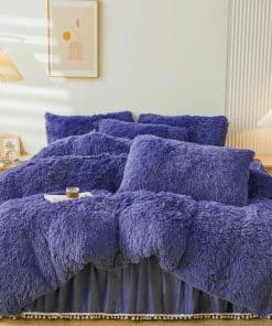 ERLOXO Juego de Funda de Edredón Esponjoso Azul Marino King