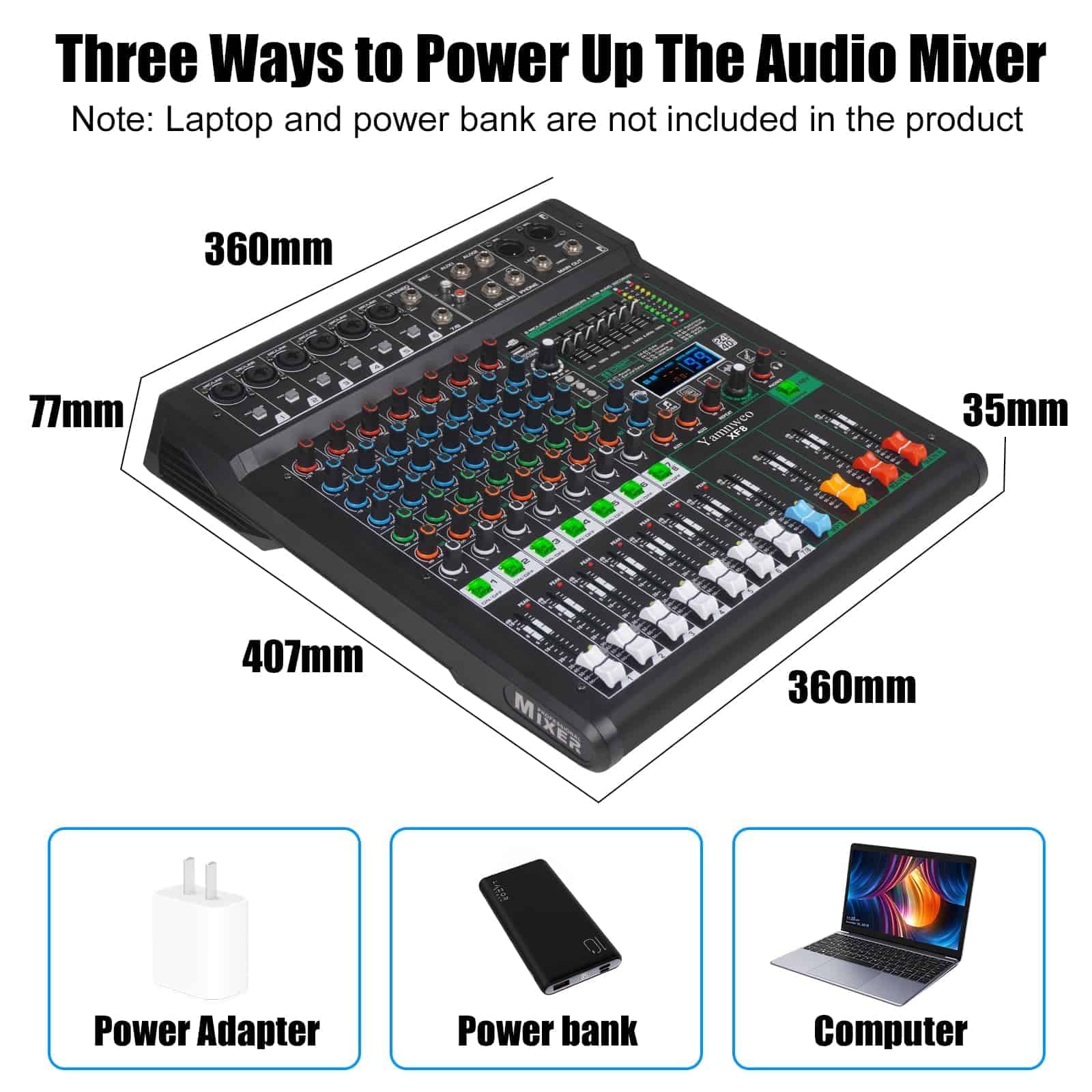 Mezcladora de Audio Profesional Yamnweo XF8 Consola de - Imagen 4