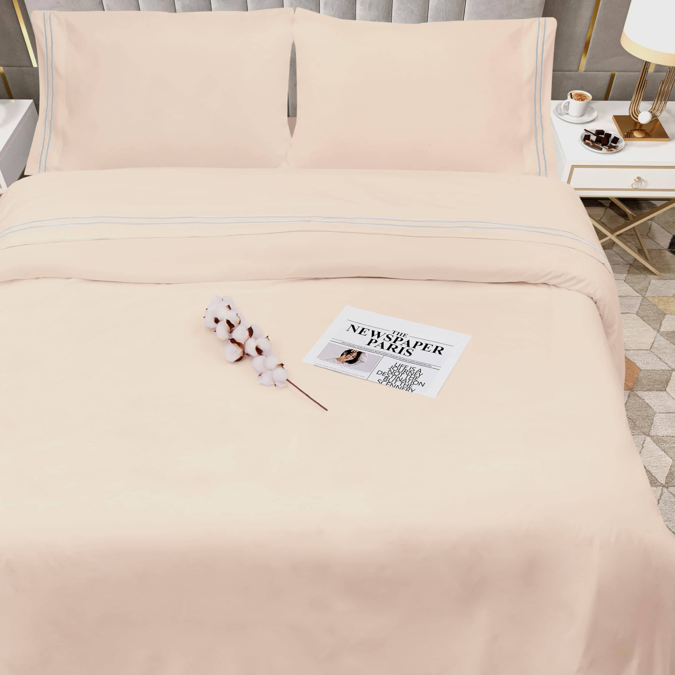 Juego de Sábanas Queen Size de 4 Piezas Bordadas - Ropa de