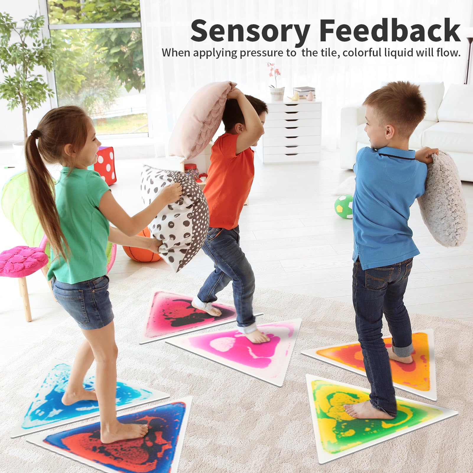 Art3d 6-Pack Triángulo Líquido Azulejos Sensoriales para el - Imagen 4