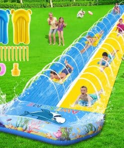 VEEST 33 FT Tobogán de Agua Extra Largo -Azul Claro y Amaril