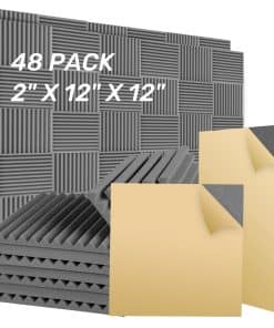 48 Pack Paneles de Espuma Acústica 12" X 12" X 2" Cuñas de