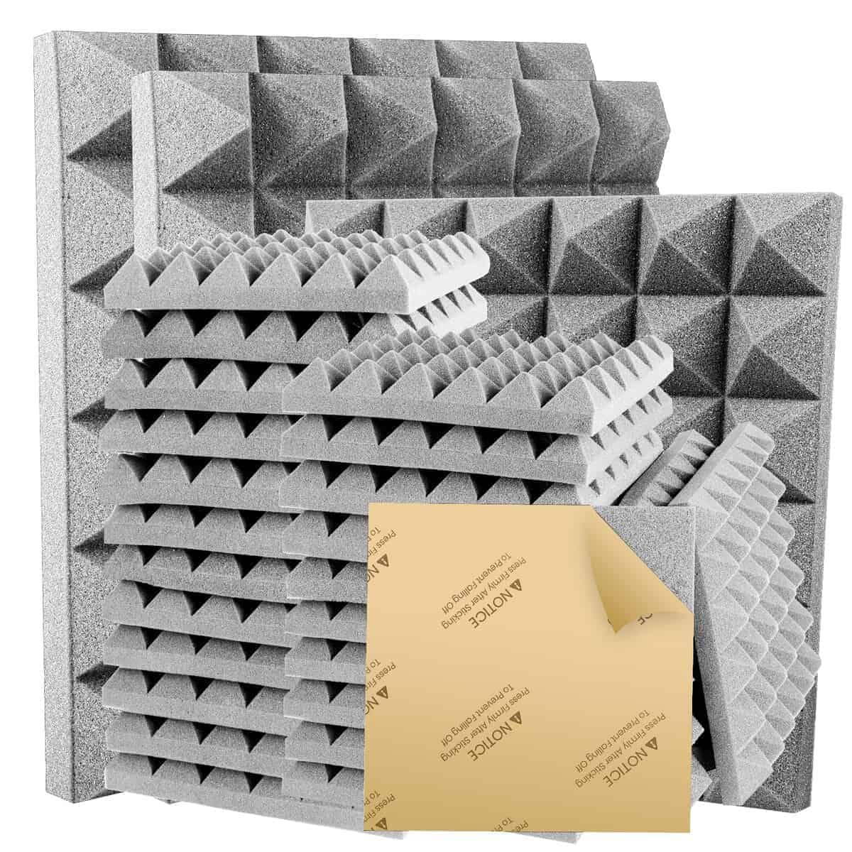 Paquete de 36 Paneles Acústicos en Forma de Pirámide 12" X