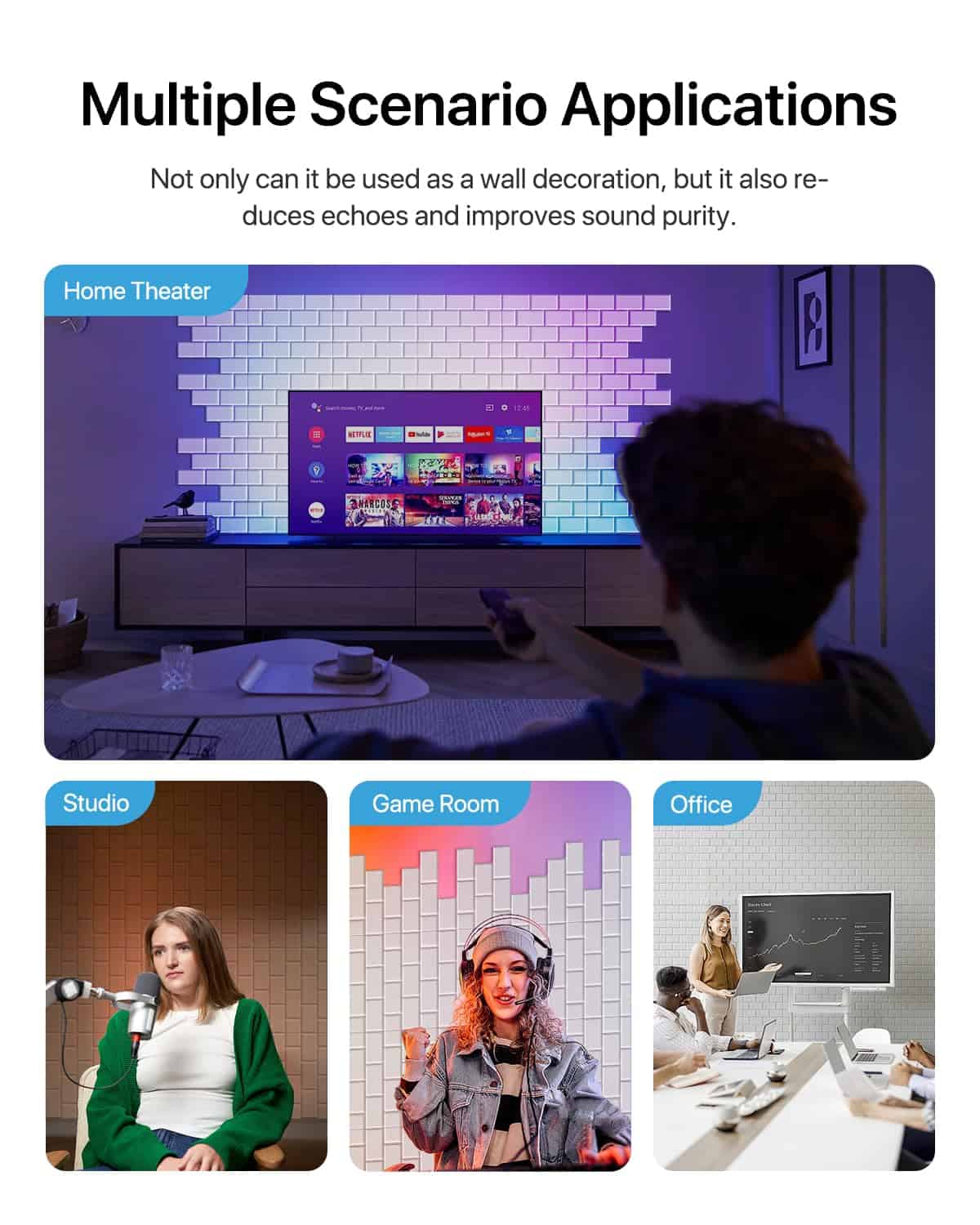 Paneles de Pared Insonorizantes 18 Pack Paneles de Espuma - Imagen 7