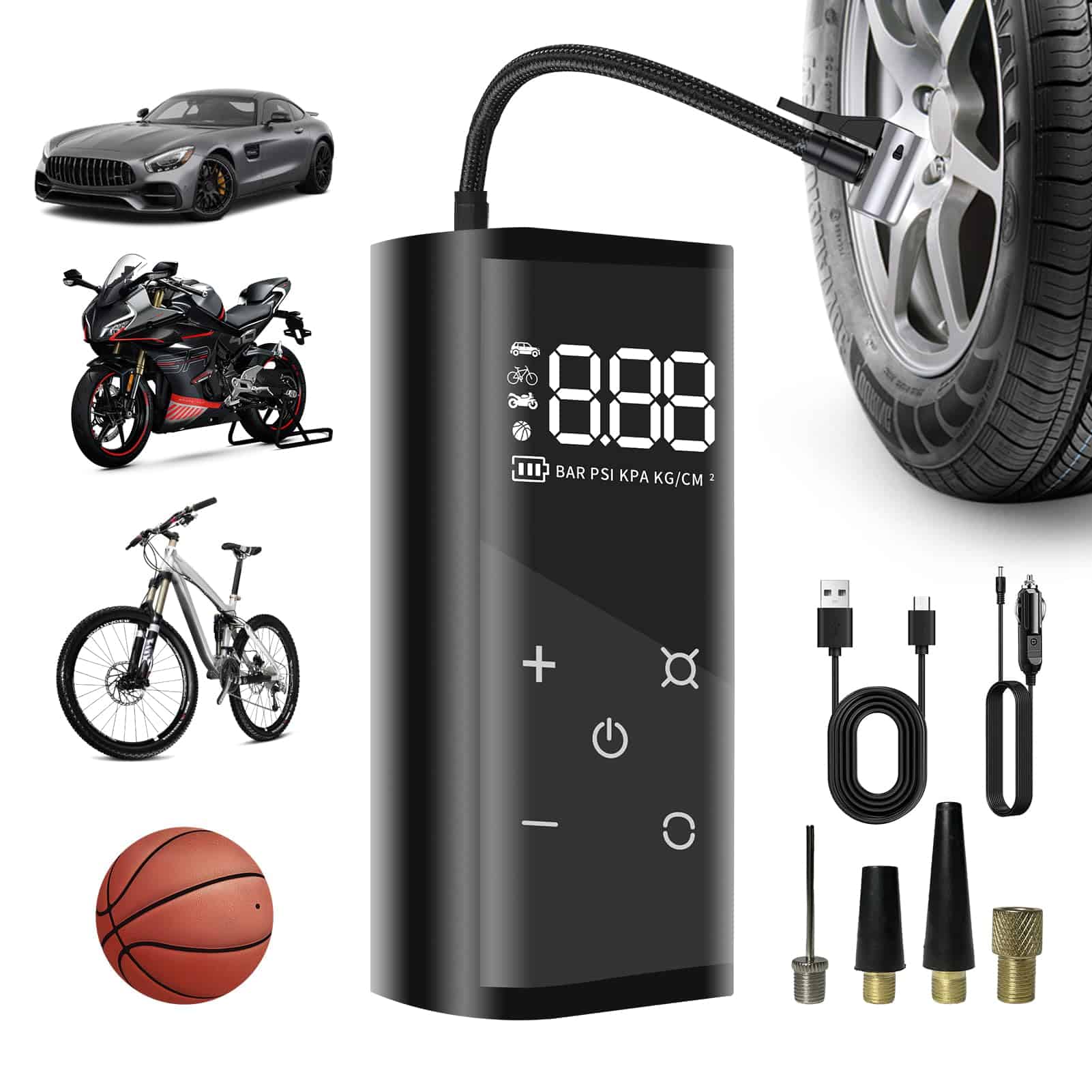 Inflador de neumáticos Compresor de aire portátil-20000mAh