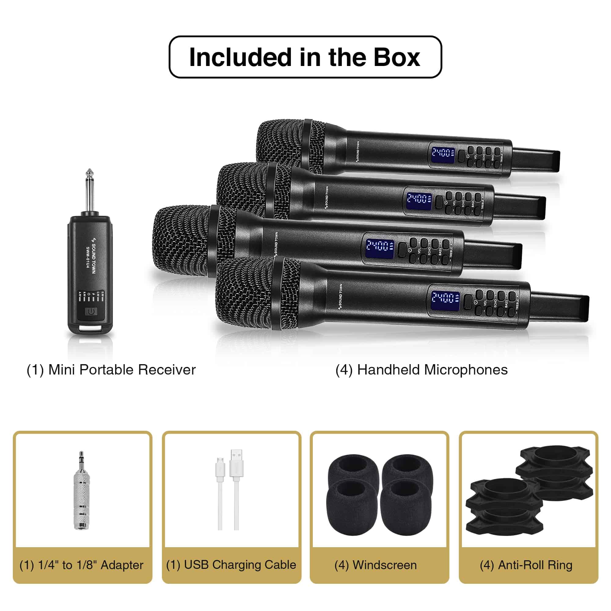 Sistema de Micrófono Inalámbrico Recargable Sound Town - Imagen 6