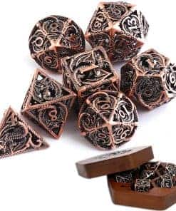 Set de Dados Huecos DUROTAN 7 Piezas d y d dados Metal D&D