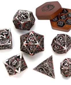 DUROTAN - Juego de 7 dados metálicos huecos para D&D Set de
