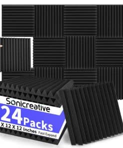 Sonicreative 24 Pack Paneles de Espuma Acústica 1 X 12 X 12
