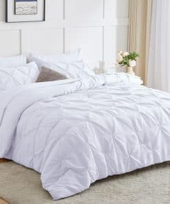 HIMEET- Edredón Blanco Queen (88"x88") Ropa de Cama Blanca