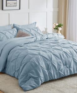 Edredón azul claro HIMEET (102"x90") Juego de edredón King