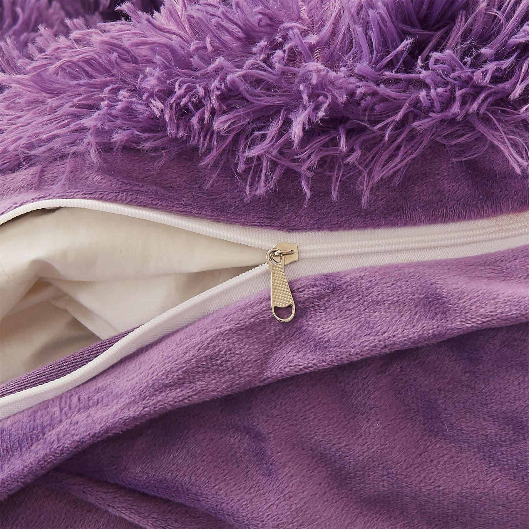 Juego de Funda de Edredón de Lujo Morado Oscuro Felpa FOPPA - Imagen 10