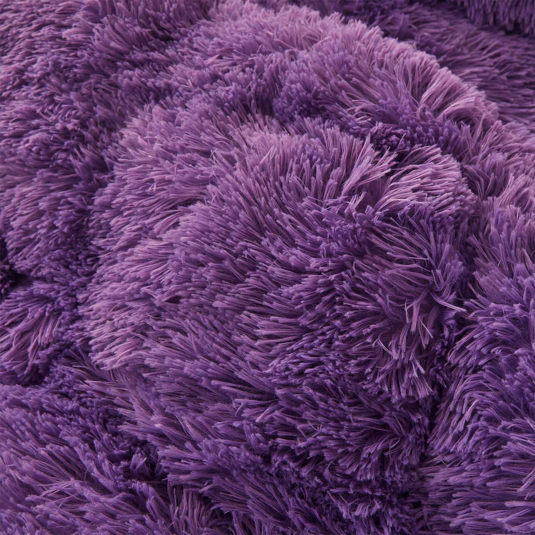 Juego de Funda de Edredón de Lujo Morado Oscuro Felpa FOPPA - Imagen 8