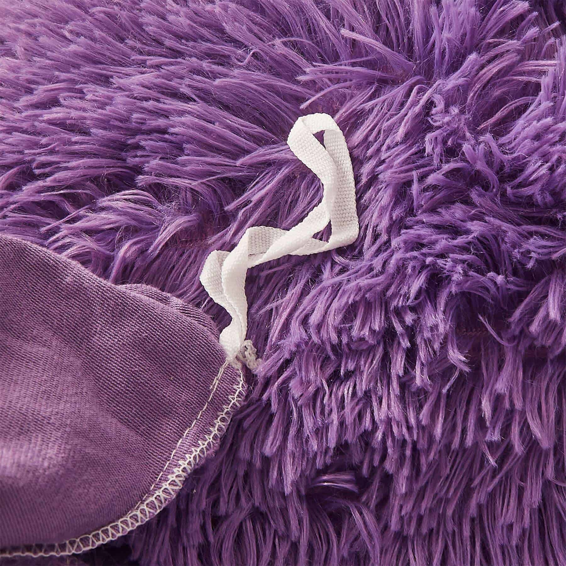 Juego de Funda de Edredón de Lujo Morado Oscuro Felpa FOPPA - Imagen 9