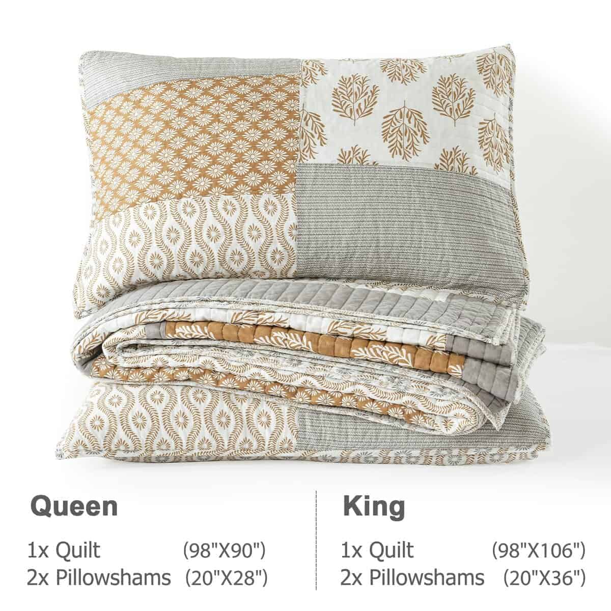 Colcha Queen Size de Finlonte, Juego de Edredón de Algodón - Imagen 8