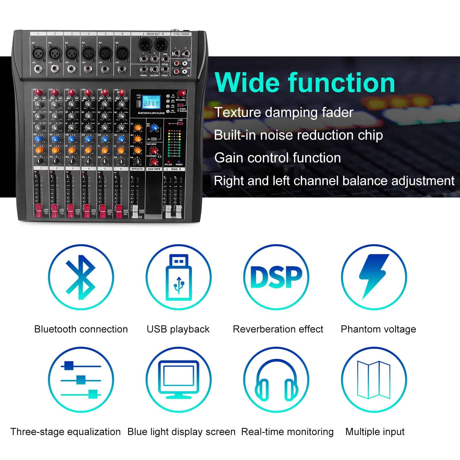 Yamnweo GX6 Profesional 6-Canal USB Sintonizador, Interfaz - Imagen 7