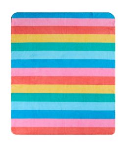 Manta de Plush SEDLAV Rainbow Dreams: Acogedora en Rayas