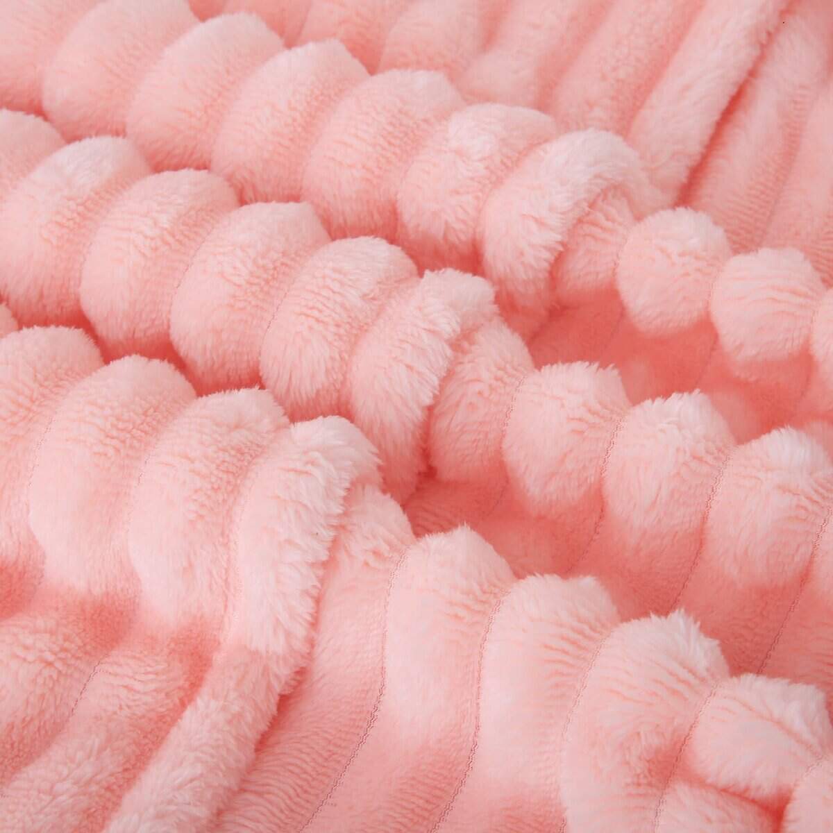 Manta de Lana de Coral Rosa Claro 108��90� para Sofá Cama, - Imagen 6