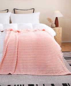 Manta de Lana de Coral Rosa Claro 108��90� para Sofá Cama,