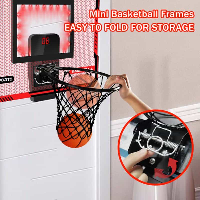 Canasta de Baloncesto Interior para Niños con Canasta LED y - Imagen 5
