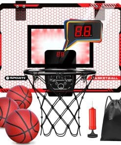 Canasta de Baloncesto Interior para Niños con Canasta LED y