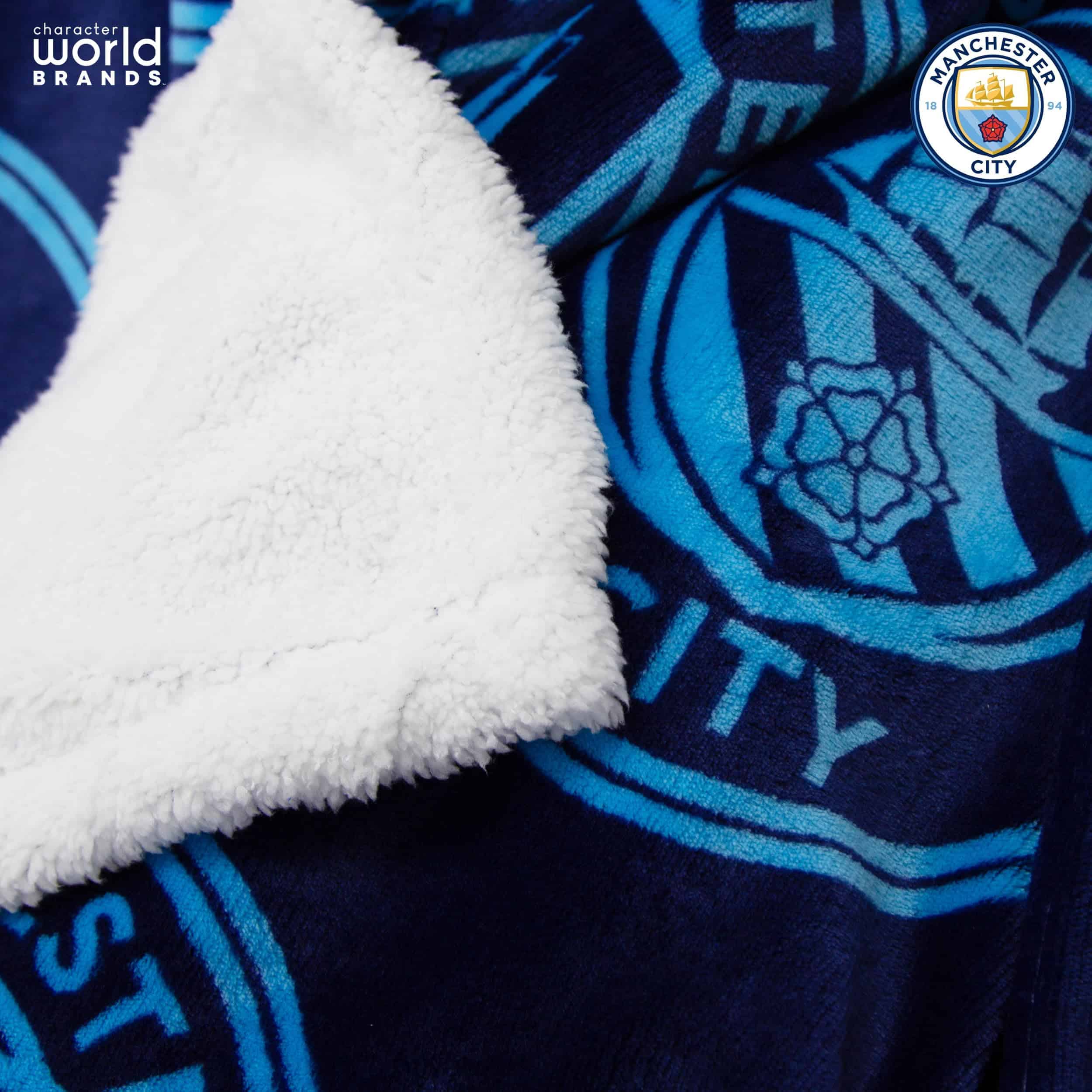 Manta de Felpa Sherpa Oficial del Manchester City FC | - Imagen 5