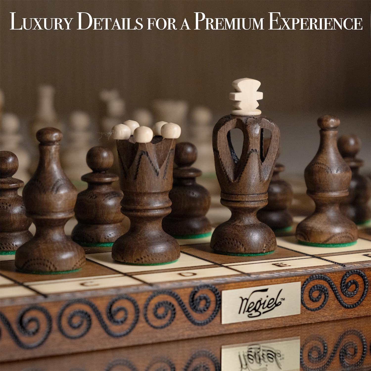 Juego de ajedrez de madera Wegiel Grand Royal para adultos - Imagen 4