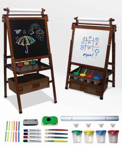 Kidloot Pizarra de arte ajustable en altura, magnética y de