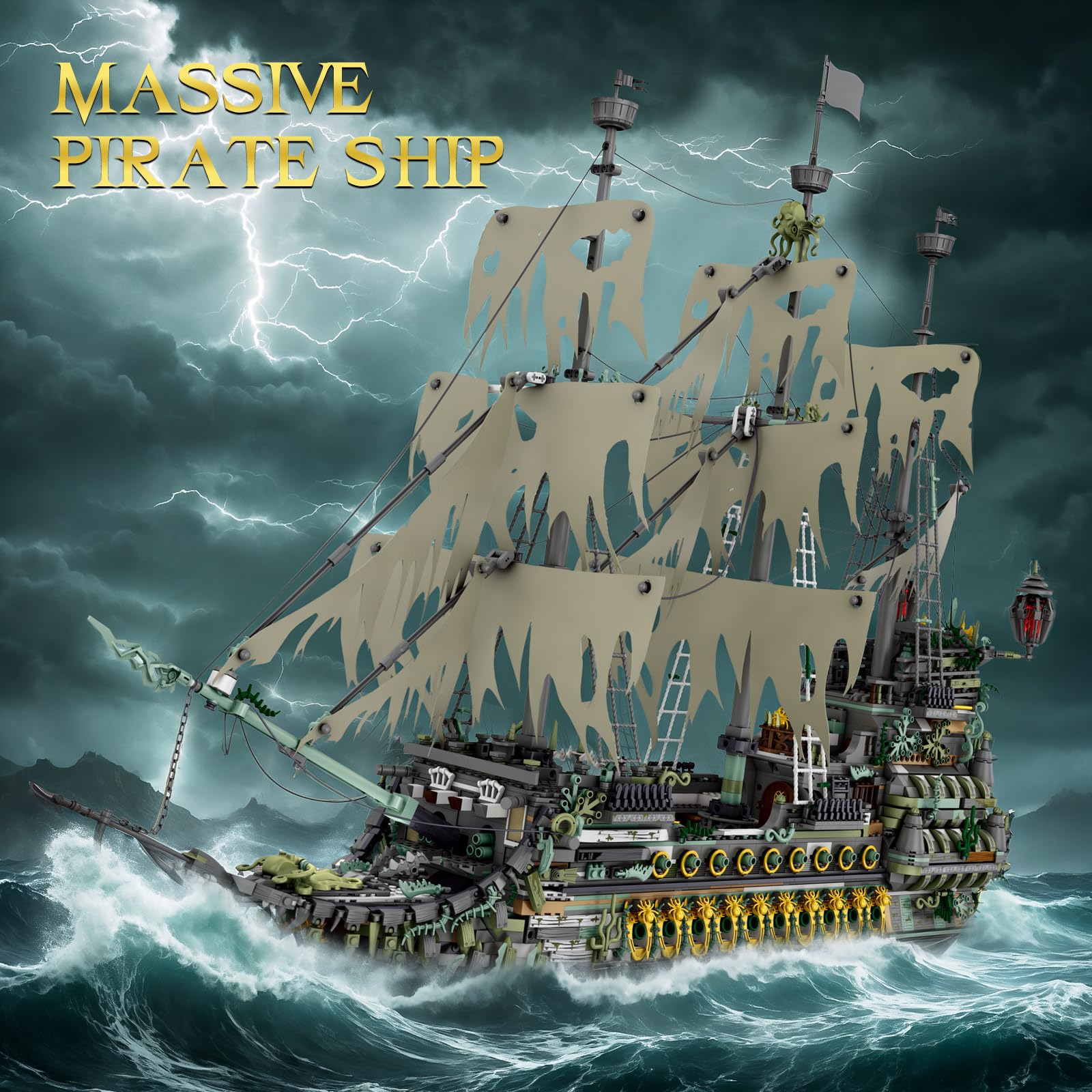 JMBricklayer Set de Construcción de Barco Pirata Grande - Imagen 3