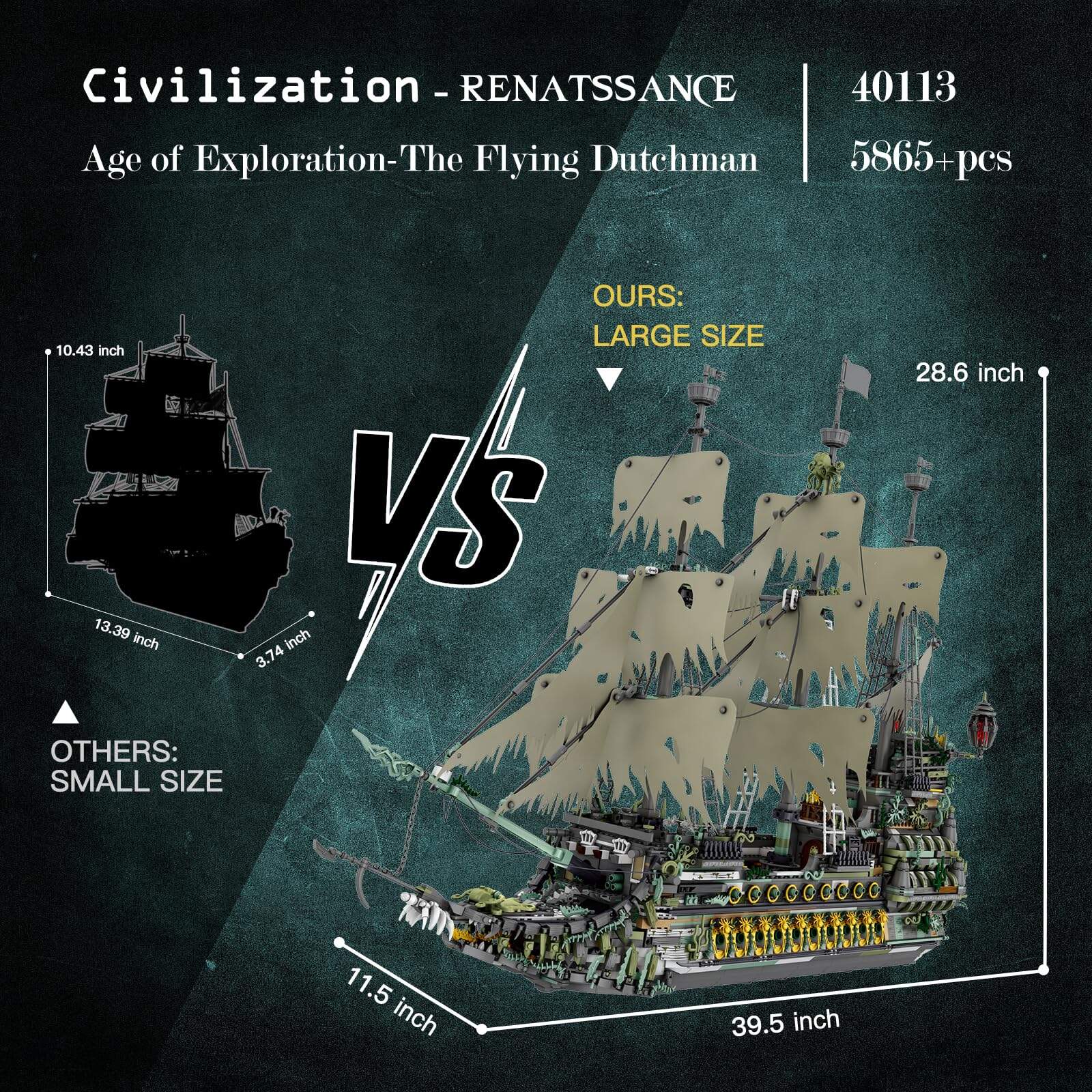 JMBricklayer Set de Construcción de Barco Pirata Grande - Imagen 4