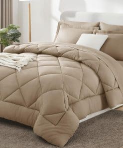 Set de Edredón Queen CozyLux con Sábanas 7 -Taupe