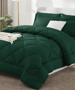 Juego de Edredón Completo CozyLux con Sábanas 7 -Verde Esmer