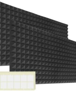 Paquete de 2 Paneles de Espuma Acústica Negra, 48x24x2